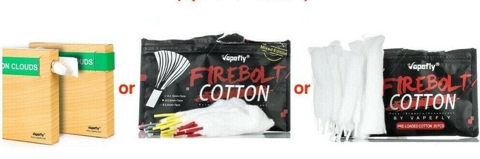 Buy Vapefly FiREBOLT and Cotton Clouds  - Free UK Next Day Delivery (no minimum spend)